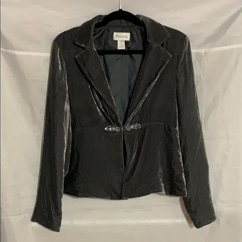 Chadwicks Dark Gray Shimmering Jacket, Size 12